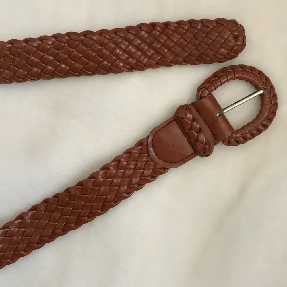 Brown braided belt
